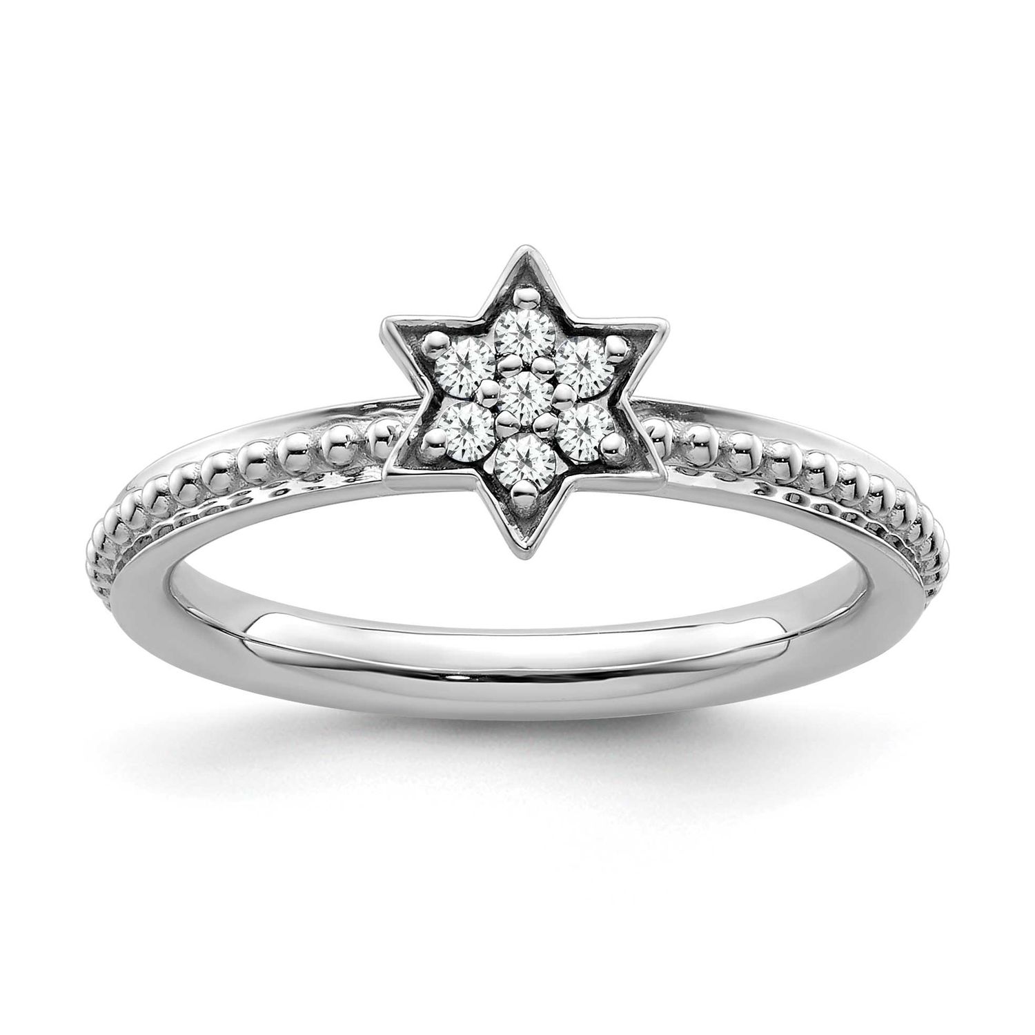 Diamond Star Ring 14k White Gold, SK2152-6,