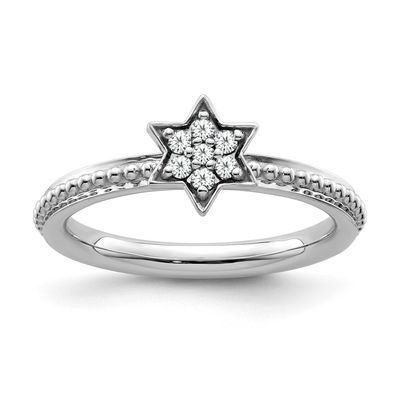 Diamond Star Ring 14k White Gold, SK2152-6,
