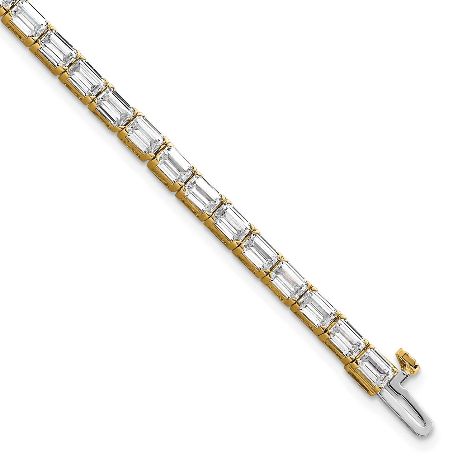 Lab Grown Diamond VS/SI FGH Emerald Tennis Bracelet 14k Gold, BM10541-1000-LG,