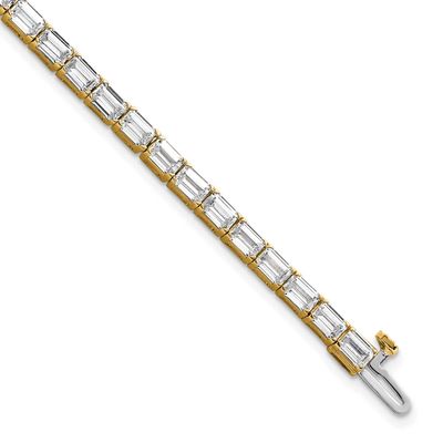 Lab Grown Diamond VS/SI FGH Emerald Tennis Bracelet 14k Gold, BM10541-1000-LG,