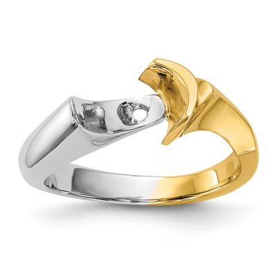 Peg Set Solitaire Engagement Ring Mounting 14k Two-tone Gold, RM2015E-YW,