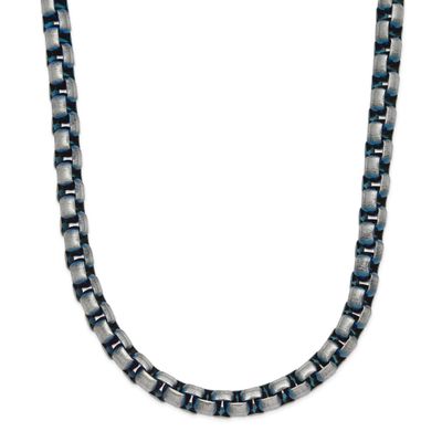 Blue IP-plated 6mm 22 inch Rolo Chain Necklace Stainless Steel Polished, SRN3134-22, 196904306048