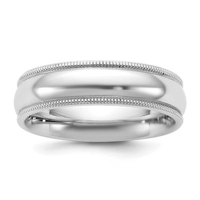 5.5mm Milgrain Comfort Fit Band 10k White Gold, 1WMC055-12.5,