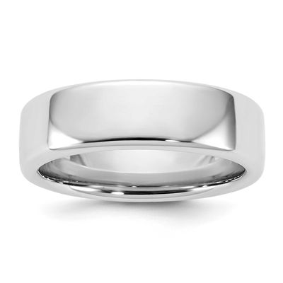6mm European Comfort Fit Band 14k White Gold, WECF060-7,