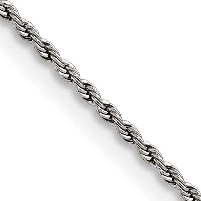 1.5mm 22 inch Rope Chain Stainless Steel Polished, SRN2840-22, 191101870606