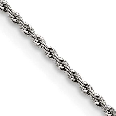 1.5mm 22 inch Rope Chain Stainless Steel Polished, SRN2840-22, 191101870606