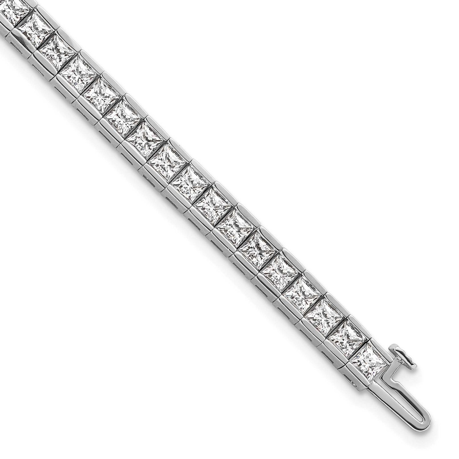 Lab Grown Diamond VS/SI FGH Princess Tennis Bracelet 14k White Gold, BM10331-WLG,
