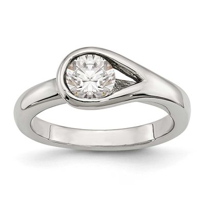 CZ Ring Stainless Steel Polished, SR370-6, 883957574912