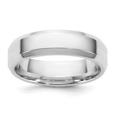 5.5mm Bevel Edge Comfort Fit Band 14k White Gold, WBEC055-10,