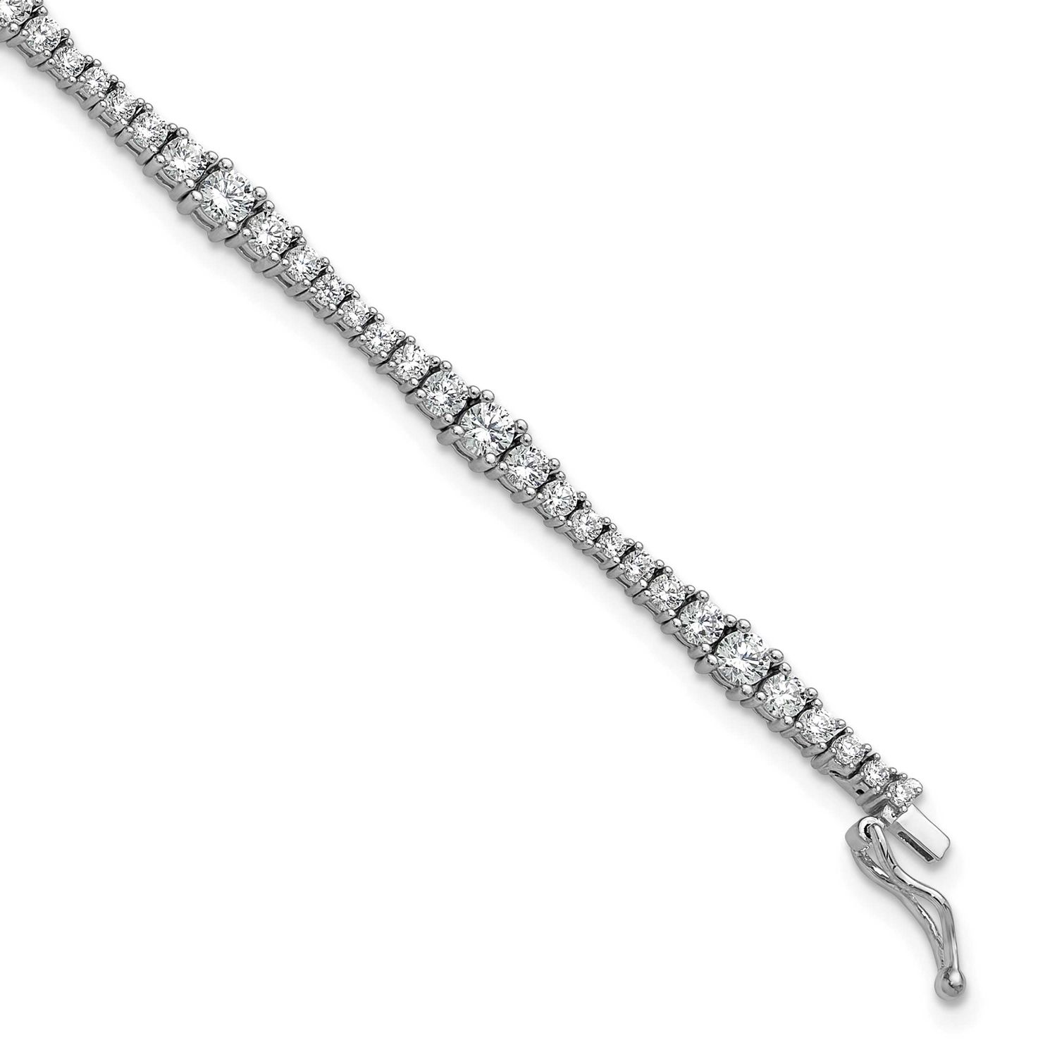 CZ 79 Stone 7 inch Bracelet Sterling Silver Rhodium-plated, QSH179-7, 196904313909