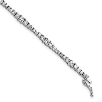 CZ 79 Stone 7 inch Bracelet Sterling Silver Rhodium-plated, QSH179-7, 196904313909
