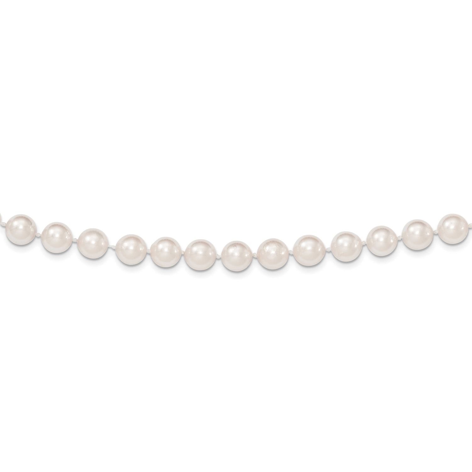 8-9mm White Round Saltwater Akoya Cultured Pearl 8 inch Bracelet 14k Gold, PL80AA-8,