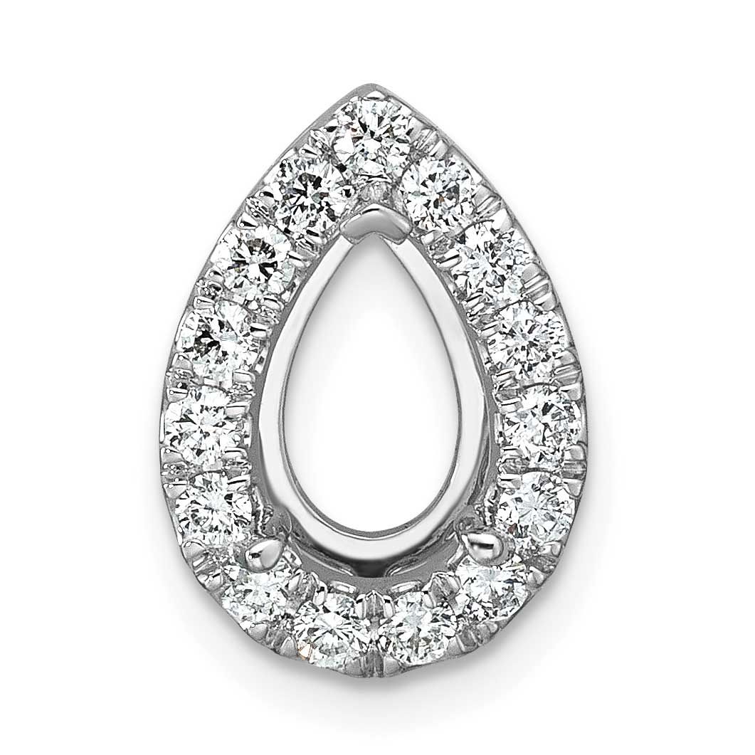 Lab Grown VS/SI FGH Diamond Pear Halo Complete Pendant 14k Gold, PM10289-200-CLG,