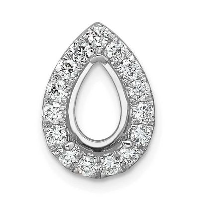 Lab Grown VS/SI FGH Diamond Pear Halo Complete Pendant 14k Gold, PM10289-200-CLG,