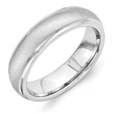 Stone Finish Center Grooved Polished Edge 6mm Band Vitalium, VB107-10, 883957766362