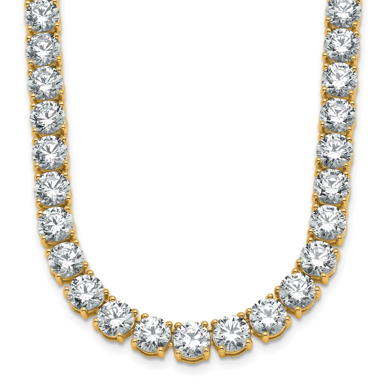 24in Lab Grown VS DEF Round Diamond Straight Necklace 14k Gold, PM10328-LD-24,