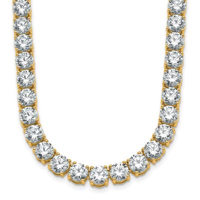 24in Lab Grown VS DEF Round Diamond Straight Necklace 14k Gold, PM10328-LD-24,