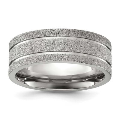 Laser-cut Grooved 8mm Band Titanium Polished, TB530-8, 196904297834