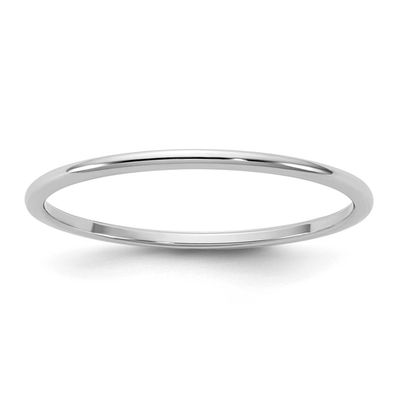 1mm Half Round Band 10k White Gold, 1WHRL010-9.5,