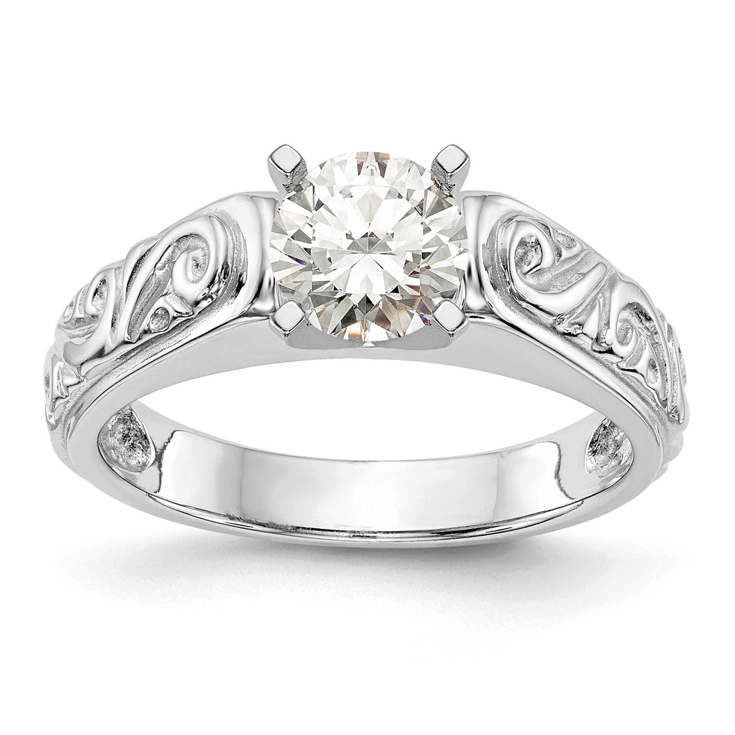 Peg Set Vintage Solitaire Engagement Ring Mounting 14k White Gold, RM1994E-W,