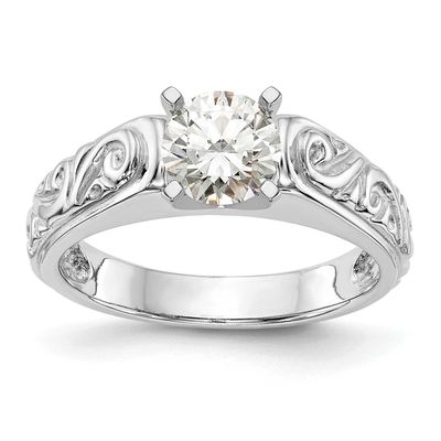 Peg Set Vintage Solitaire Engagement Ring Mounting 14k White Gold, RM1994E-W,