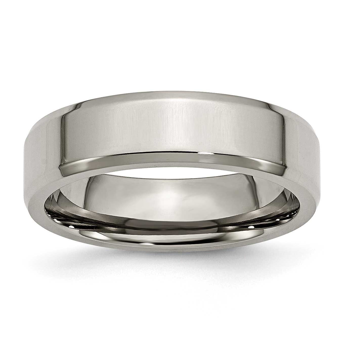6mm Beveled Edge Band Titanium Polished, TB156-11.5, 883957785332