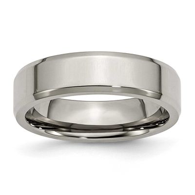 6mm Beveled Edge Band Titanium Polished, TB156-11.5, 883957785332