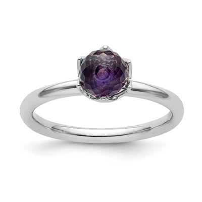 Amethyst Briolette Ring Sterling Silver, QSK323-10, 883957346748