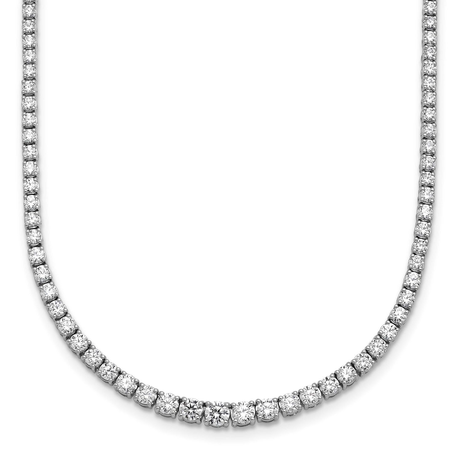 18in Lab Grown 5.415 ctw. VS DEF Round Diamond Graduated Necklace 14k White Gold, PM10332-WLD-18,