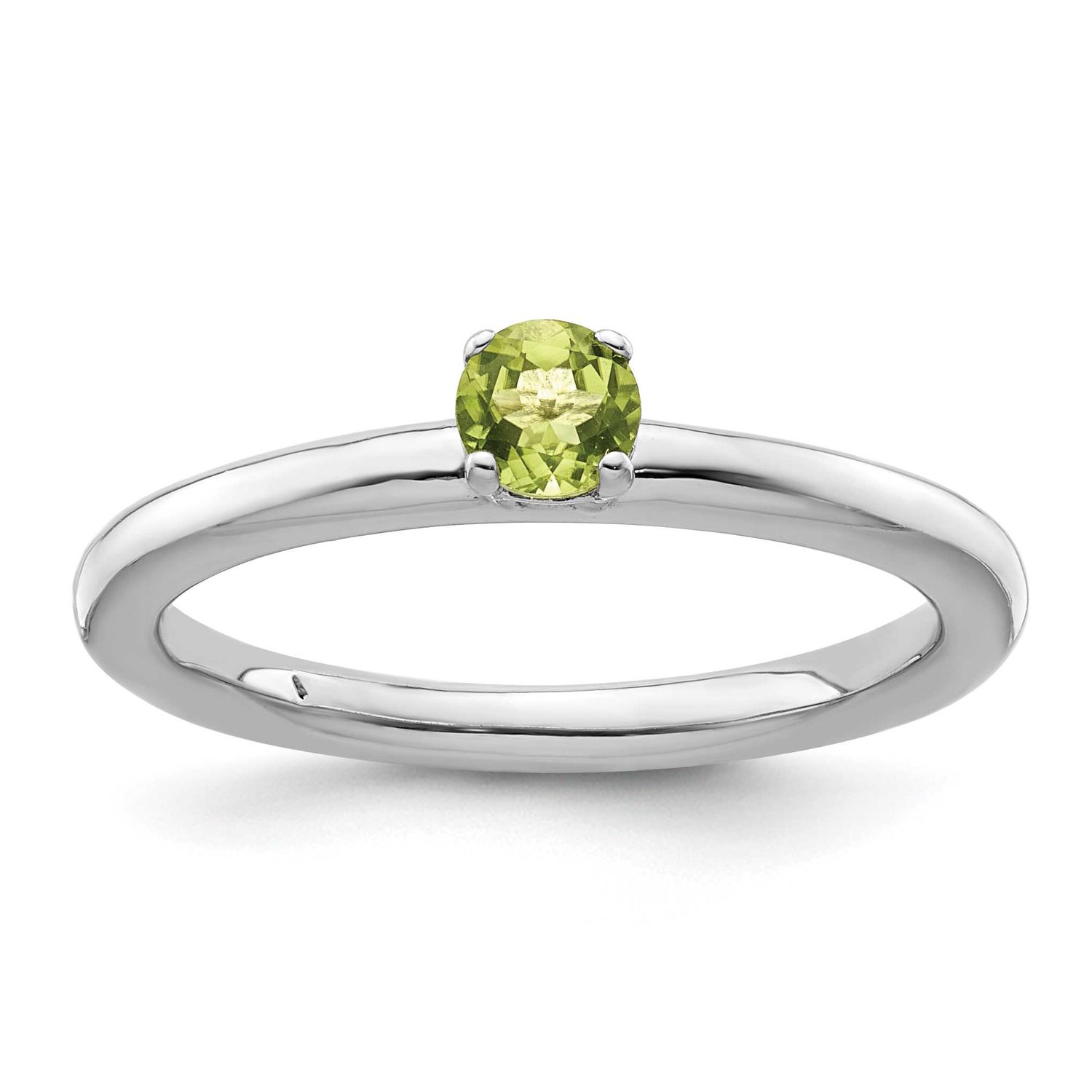 Peridot Ring Sterling Silver Rhodium-plated, QSK1906-9, 191101719271