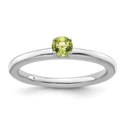 Peridot Ring Sterling Silver Rhodium-plated, QSK1906-9, 191101719271