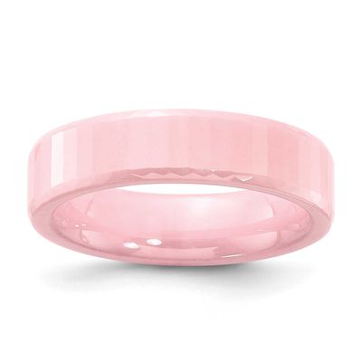 Ceramic Pink Faceted 5.5mm Polished Band , CER26-7.5, 883957223018