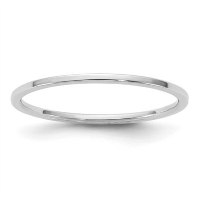 1mm Flat Band 10k White Gold, 1WFLL010-13,