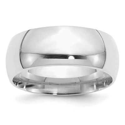 9mm Comfort Ring Fit Sterling Silver Rhodium-plated, QCF090RH-7.5,