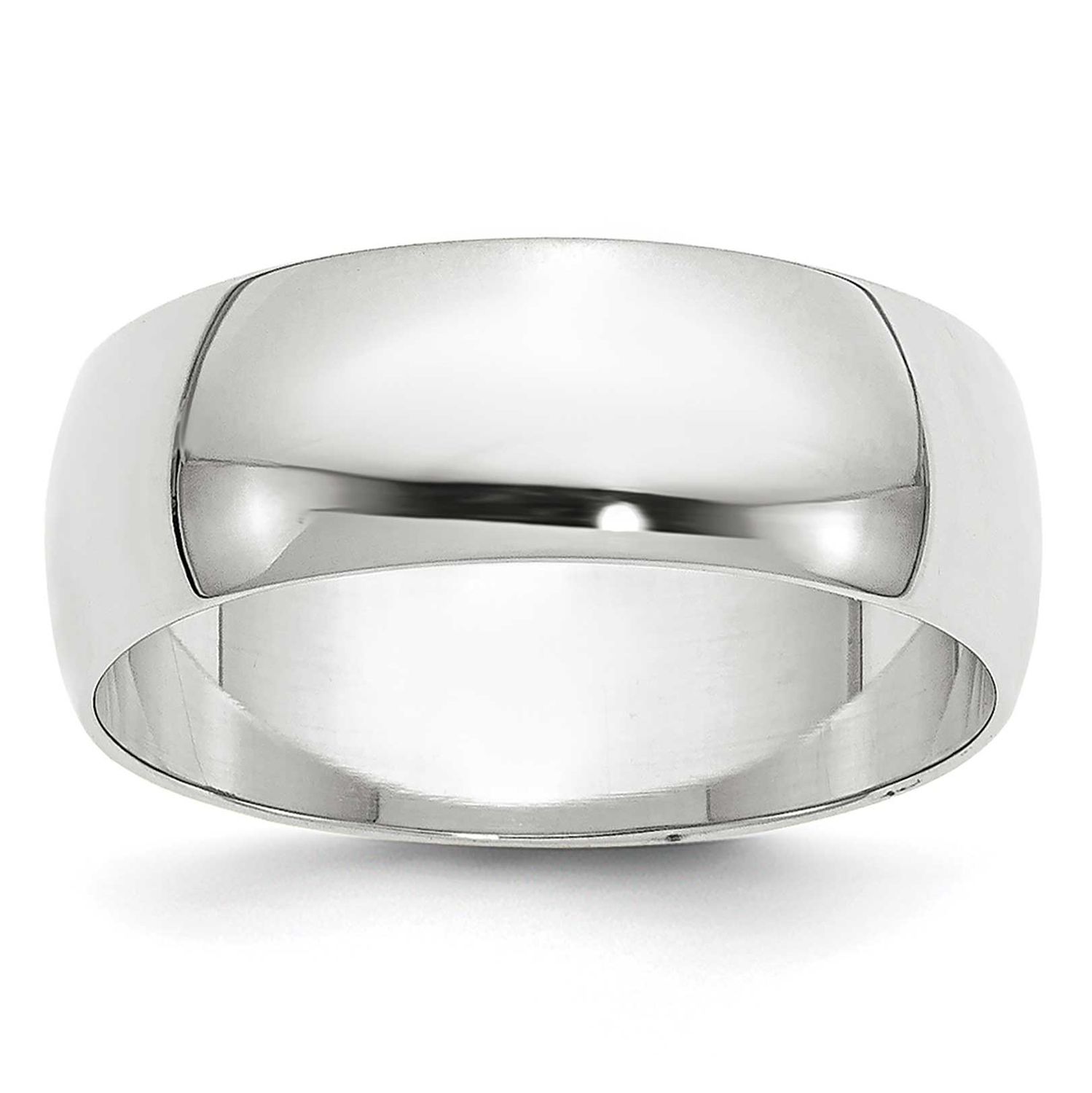 6.5mm Half Round Band 10k White Gold, 1WHRL065-5,
