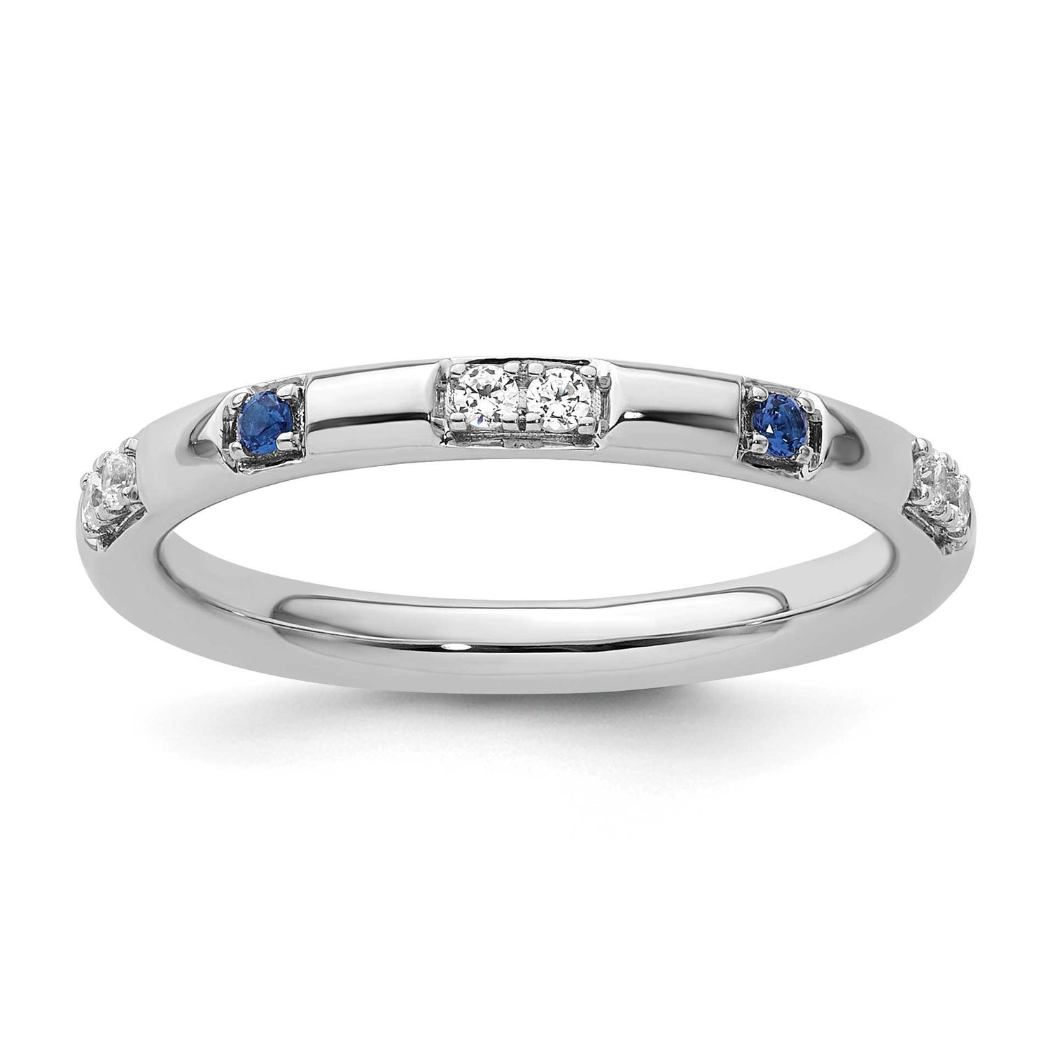 Cr. Sapphire and Diamond Ring 14k White Gold, SK2173-6,