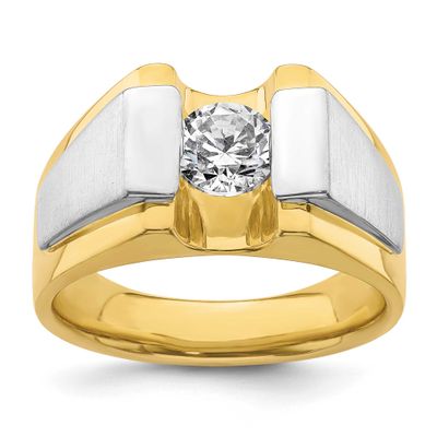 IBGoodman Men&#39;s Polish/Satin Complete Lab Grown VS/SI FGH Diamond Ring 14k Two-tone Gold, B220077-4