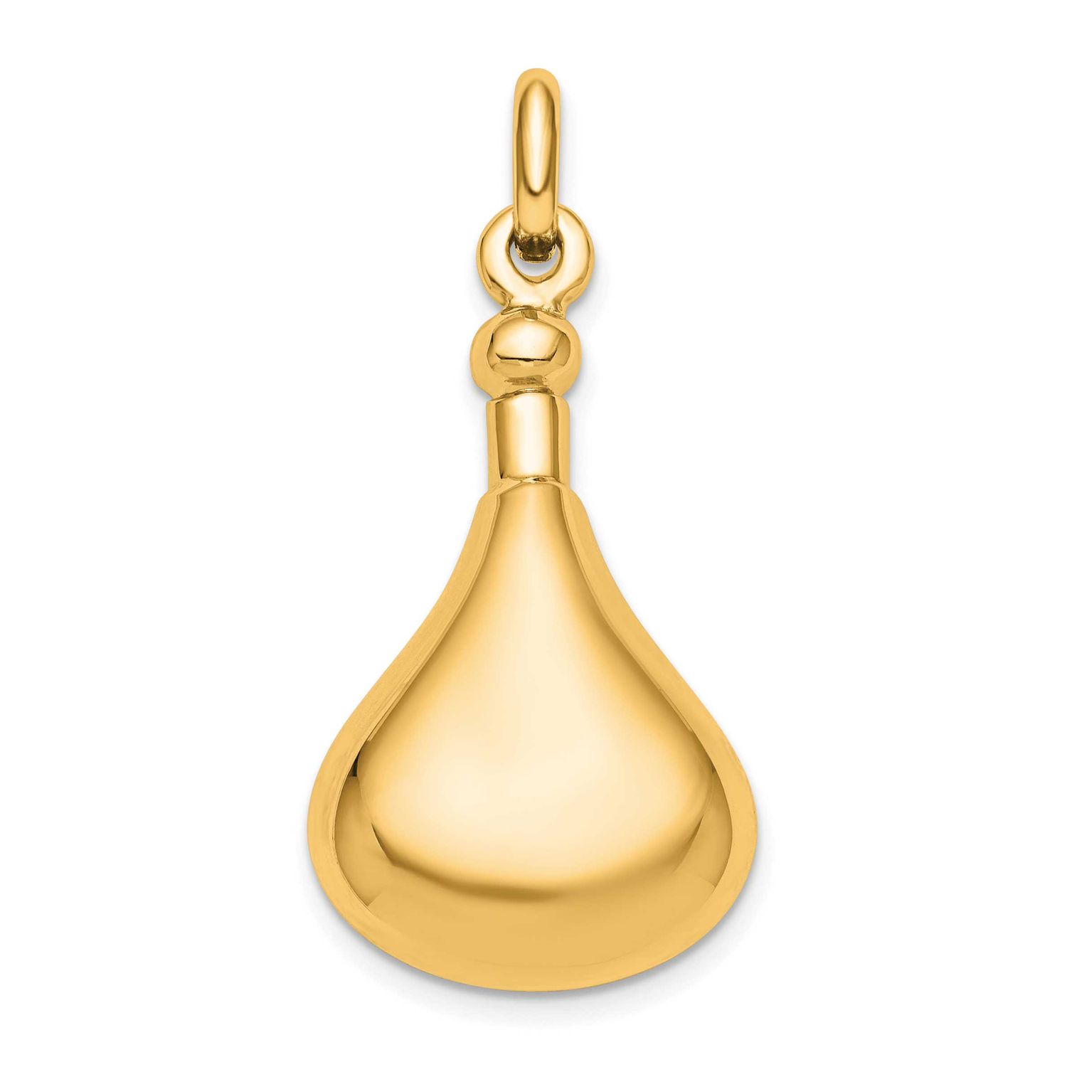 Gold-tone Polished Screw Top Ash Holder Pendant Sterling Silver, QC9178GP,