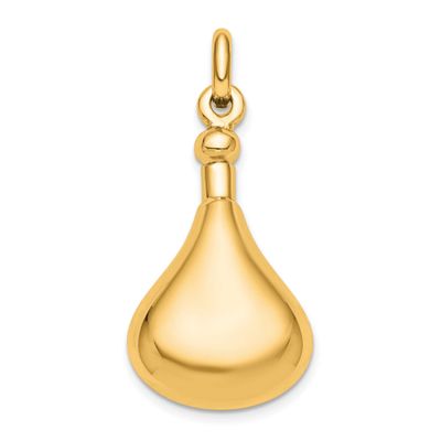Gold-tone Polished Screw Top Ash Holder Pendant Sterling Silver, QC9178GP,