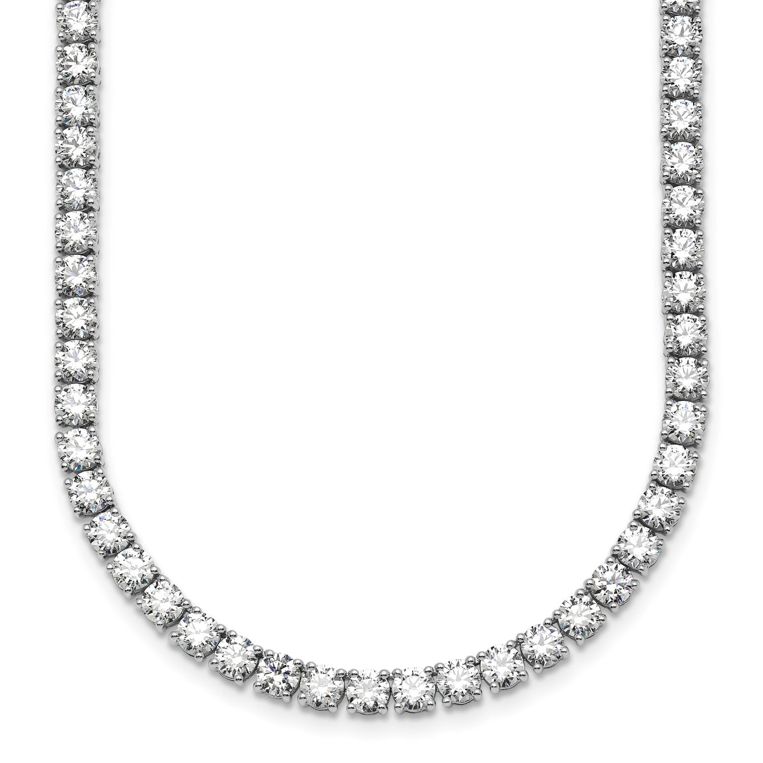 24in Lab Grown VS DEF Round Diamond Straight Necklace 14k White Gold, PM10325-WLD-24,