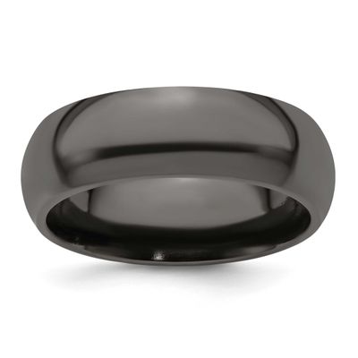 Edward Mirell Black Ti Polished Domed 8mm Band Titanium, EMR123-8MM-8, 196904346044