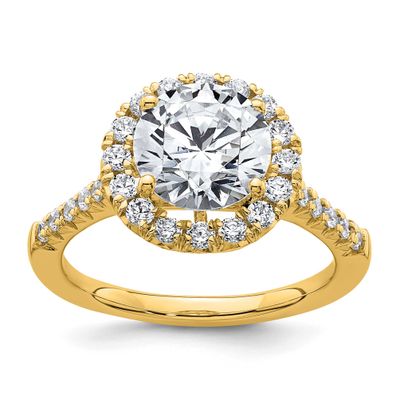 Lab Grown Diamond VS/SI FGH Halo Engagement Semi-mount Ring 14k Gold, RM2057E-250-7LG,