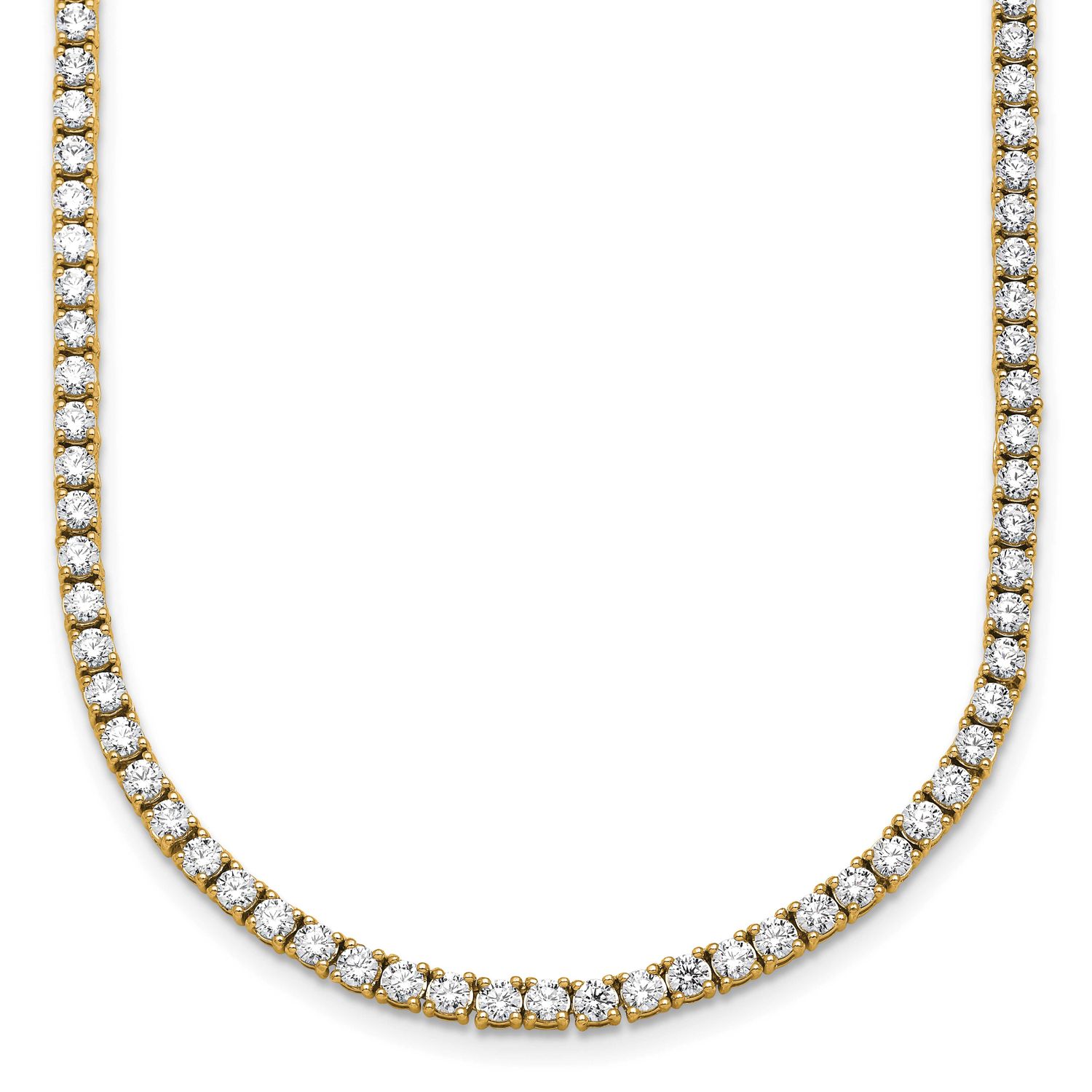 24in Lab Grown VS DEF Round Diamond Straight Necklace 14k Gold, PM10321-LD-24,