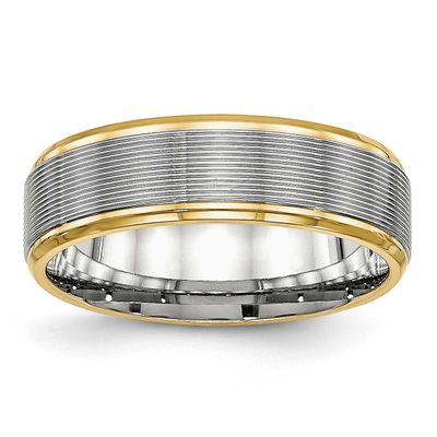 Yellow IP-plated 6mm Grooved Band Stainless Steel Polished, SR551-8.5, 886774437149