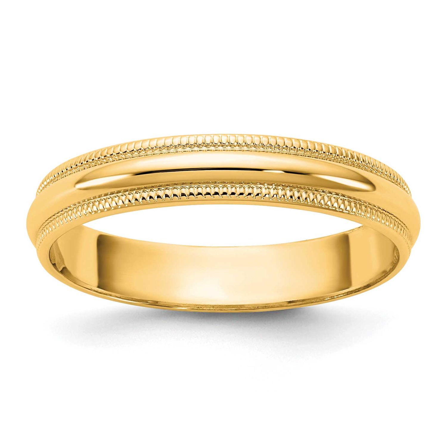 3.5mm Milgrain Half Round Band 10k Gold, 1ML035-8.5,