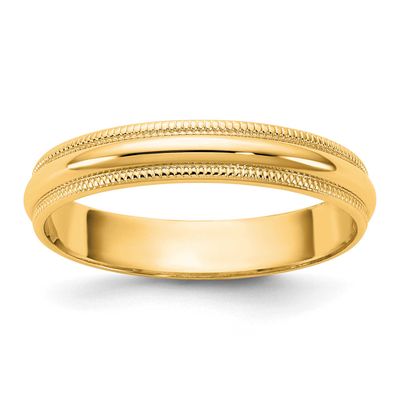 3.5mm Milgrain Half Round Band 10k Gold, 1ML035-8.5,