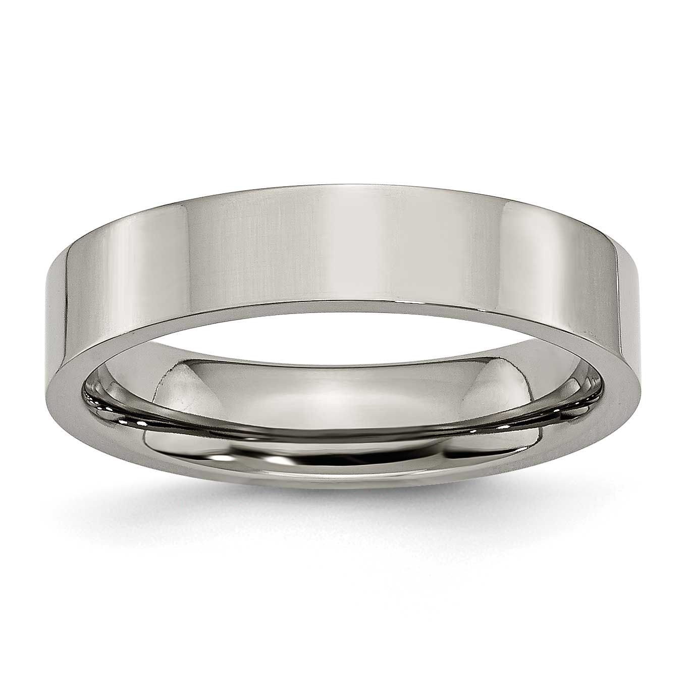 5mm Flat Band Titanium Polished, TB155-9.5, 883957785271