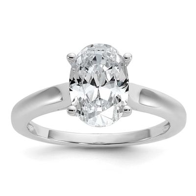 Cheryl M Polished Oval CZ Ring Sterling Silver Rhodium-plated, QCM1728-9, 196904276815
