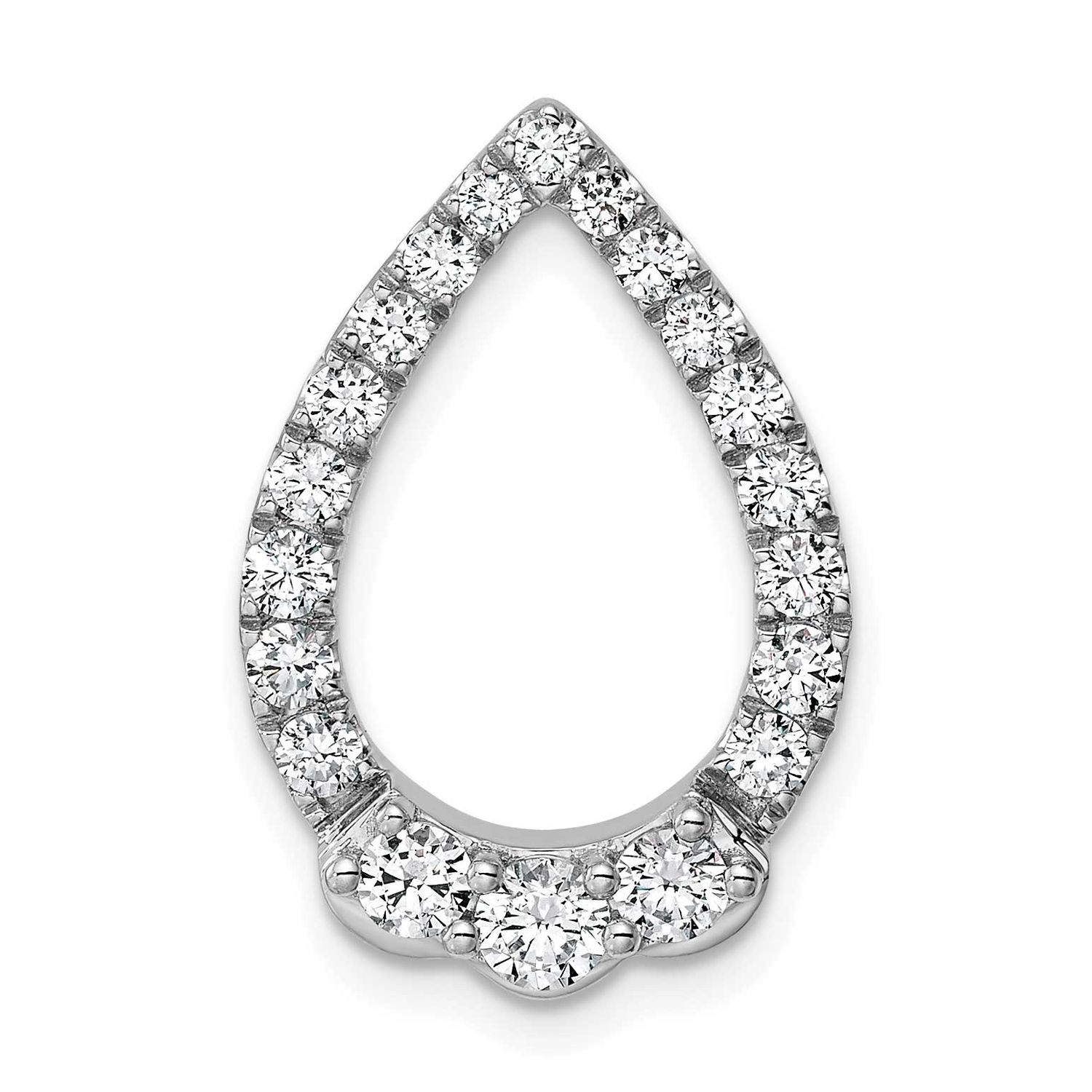 Lab Grown Diamond VS/SI FGH Teardrop Chain Slide 14k White Gold, PM10526-100-WLG,