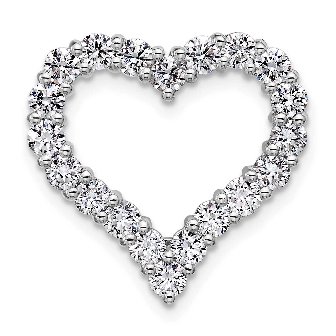 Lab Grown Diamond VS/SI FGH Heart Pendant 14k White Gold, PM10442-WLG,